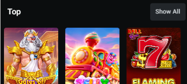 The Top row of pokies as the mobile lobby lays it out on a narrow screen